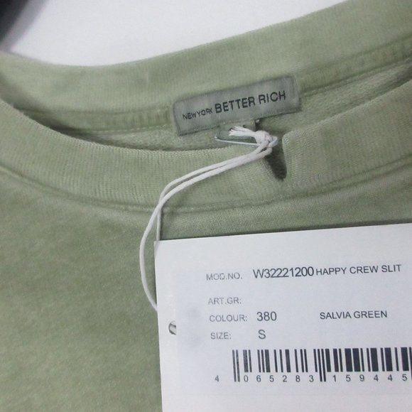 Better Rich NY Crew Sweat Sweatshirt women's in Salvia Green Happy Crew Slit SMA - Picture 7 of 8